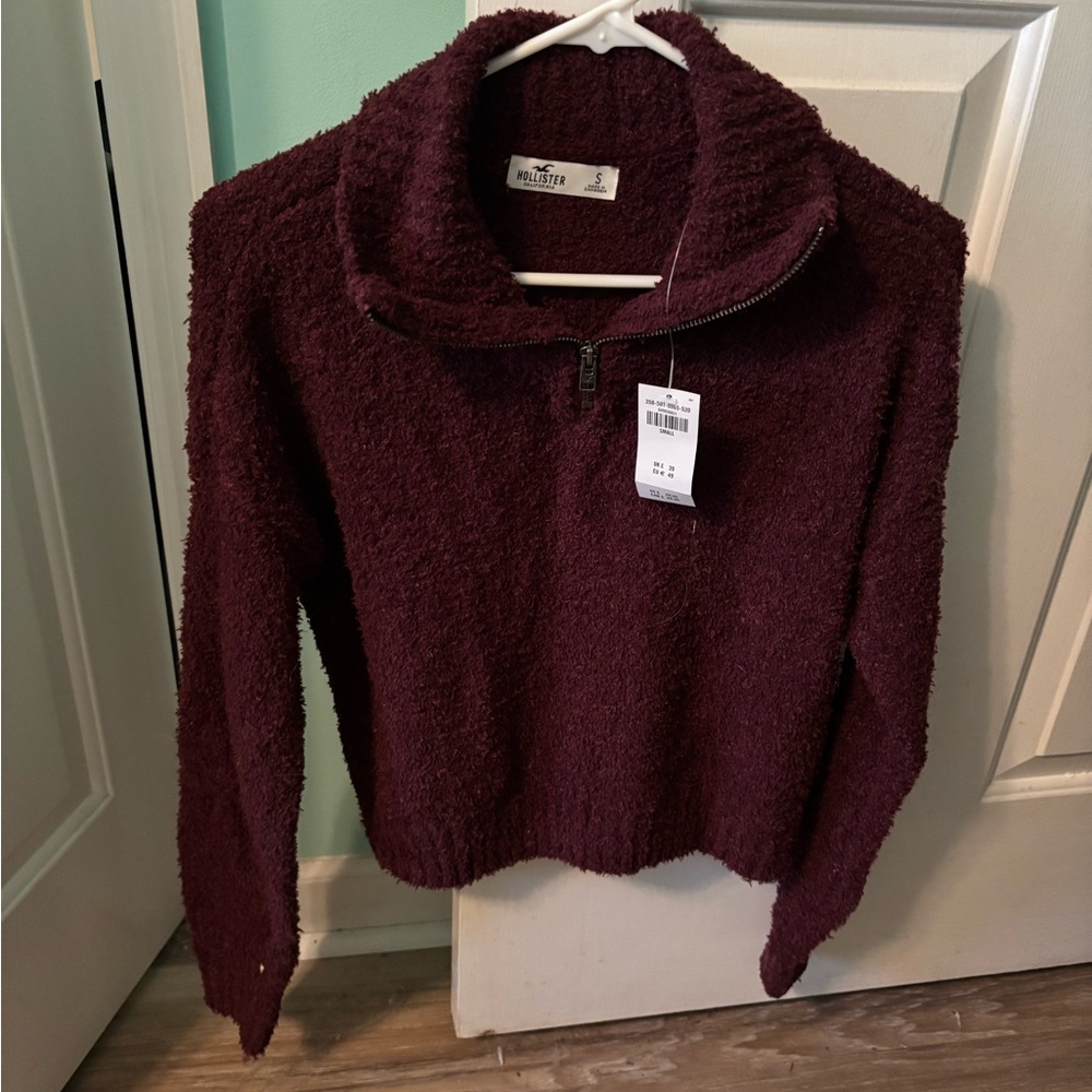 Hollister Women's Plush Half-Zip Turtleneck Sweater - Wine